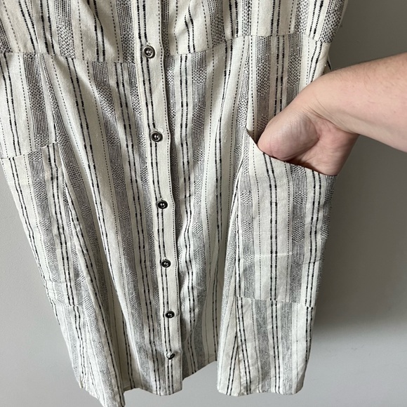 NWT Lee Tracy Boutique Button Up Linen Cotton Mini Dress R - Picture 3 of 14